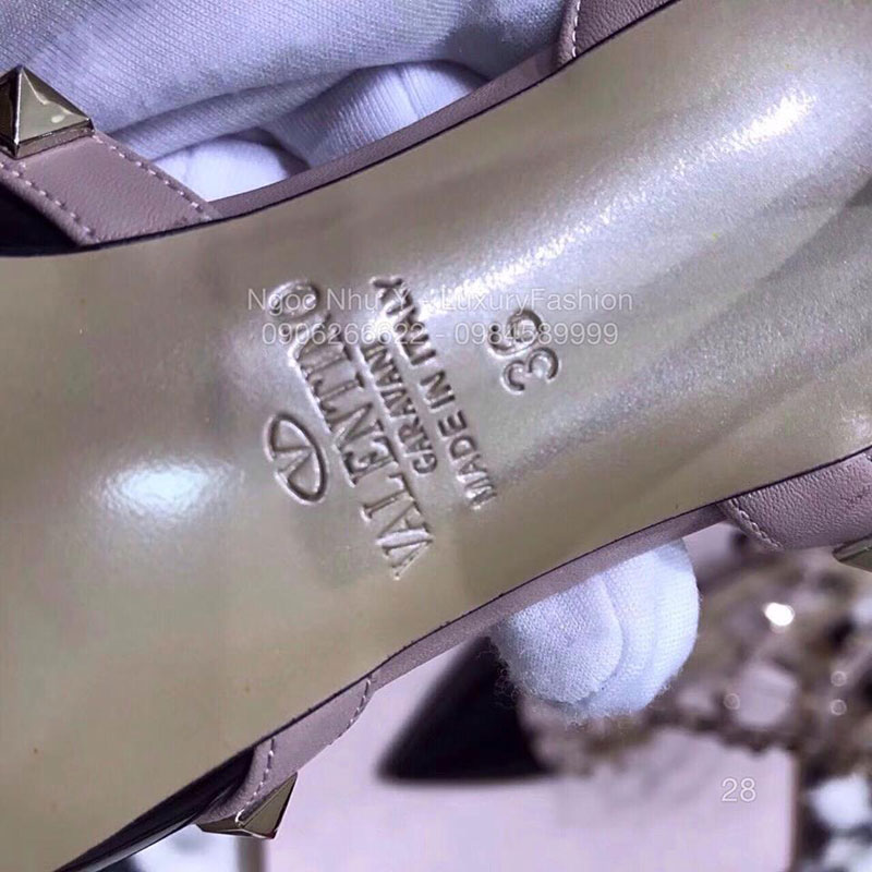 Sandal Valentino cao gót da bóng đen