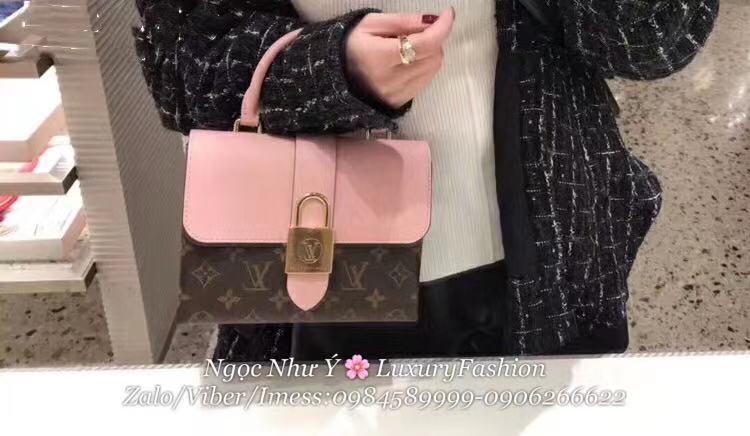 LV Locky BB Monogram Canvas Bleu Jean Rose Pink