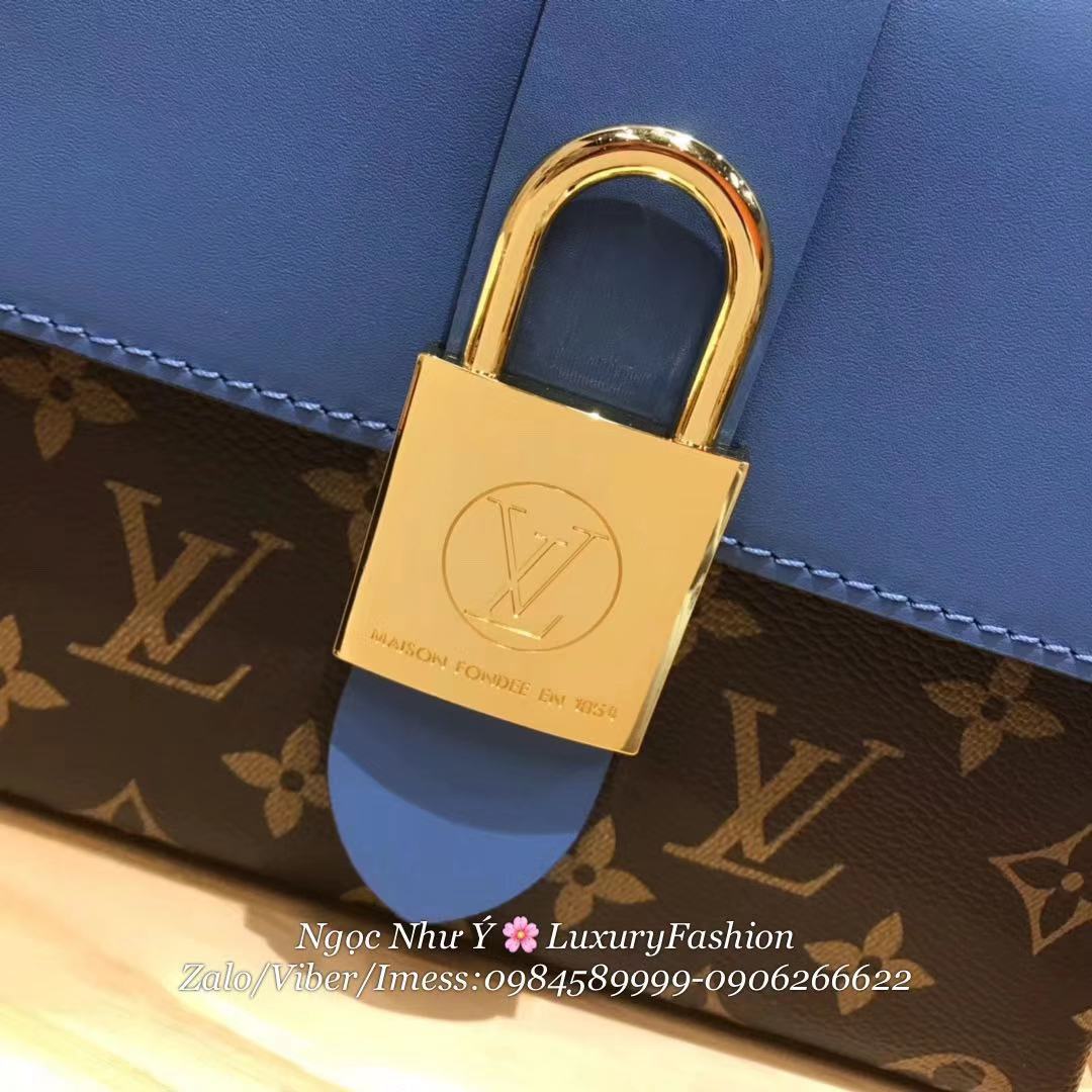 Túi xách LV Locky BB Monogram nắp màu xanh
