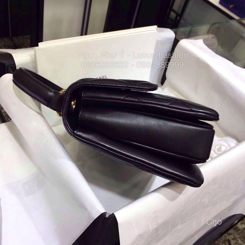 Túi Chanel Trendy màu đen khóa vàng kính thước 25cm