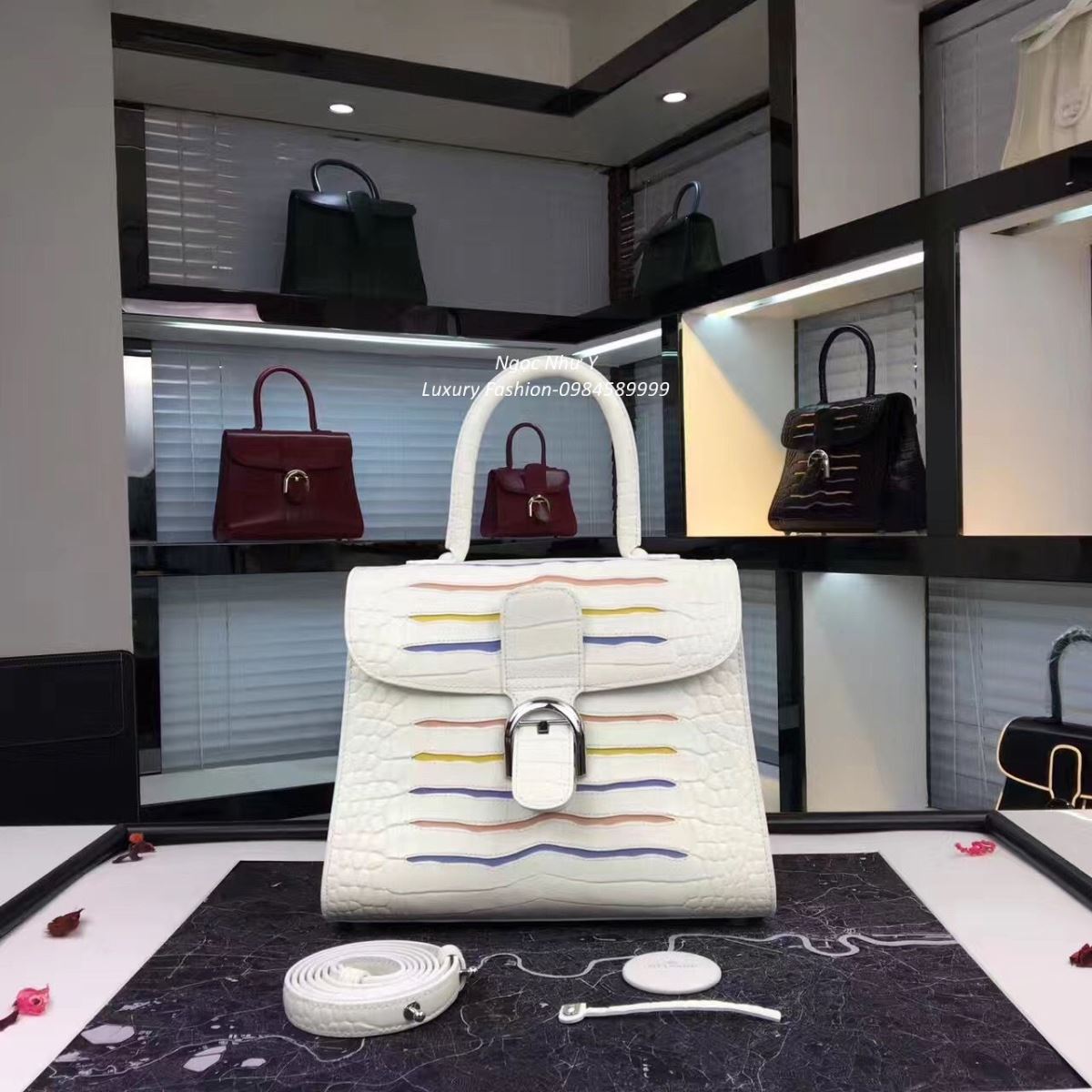 Delvaux Brillant Crocodile White