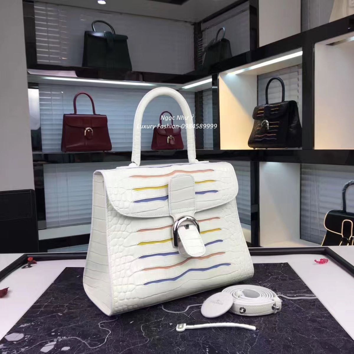Delvaux Brillant Crocodile White