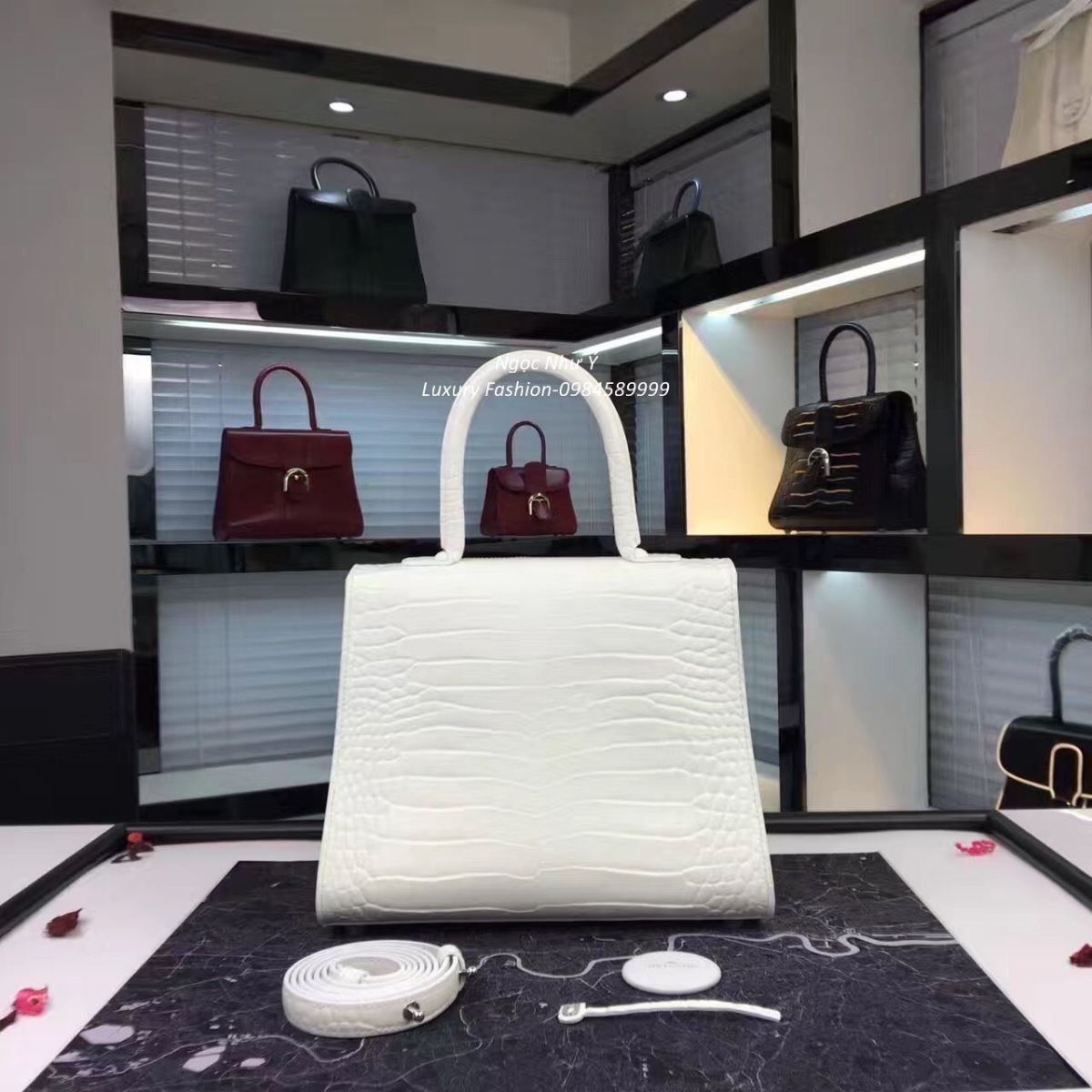 Delvaux Brillant Crocodile White