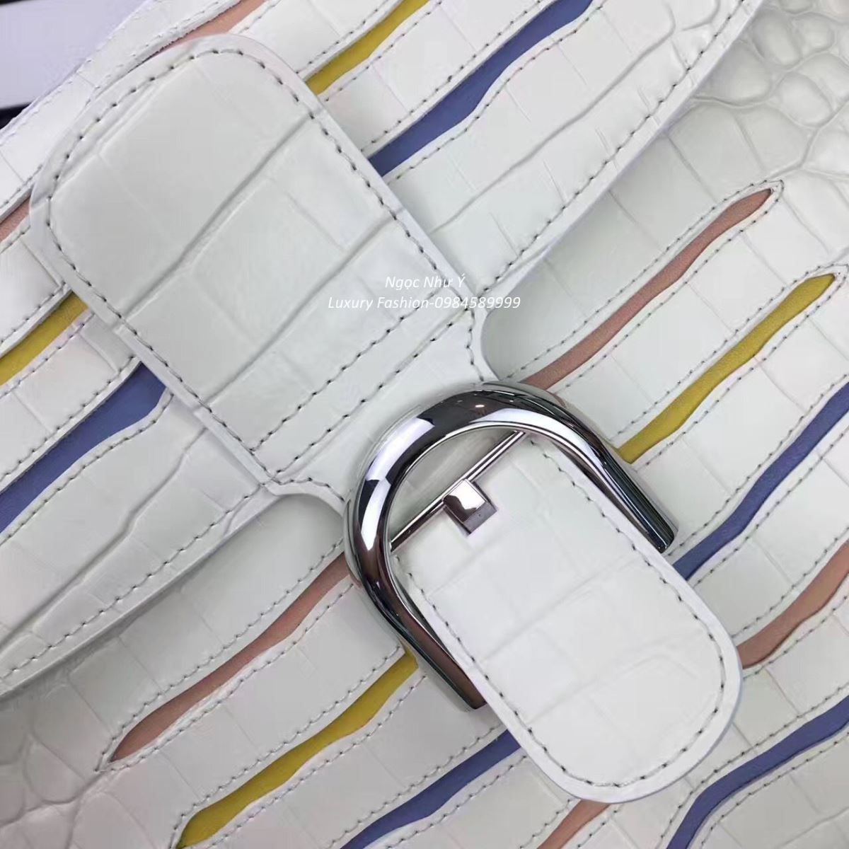 Delvaux Brillant Crocodile White