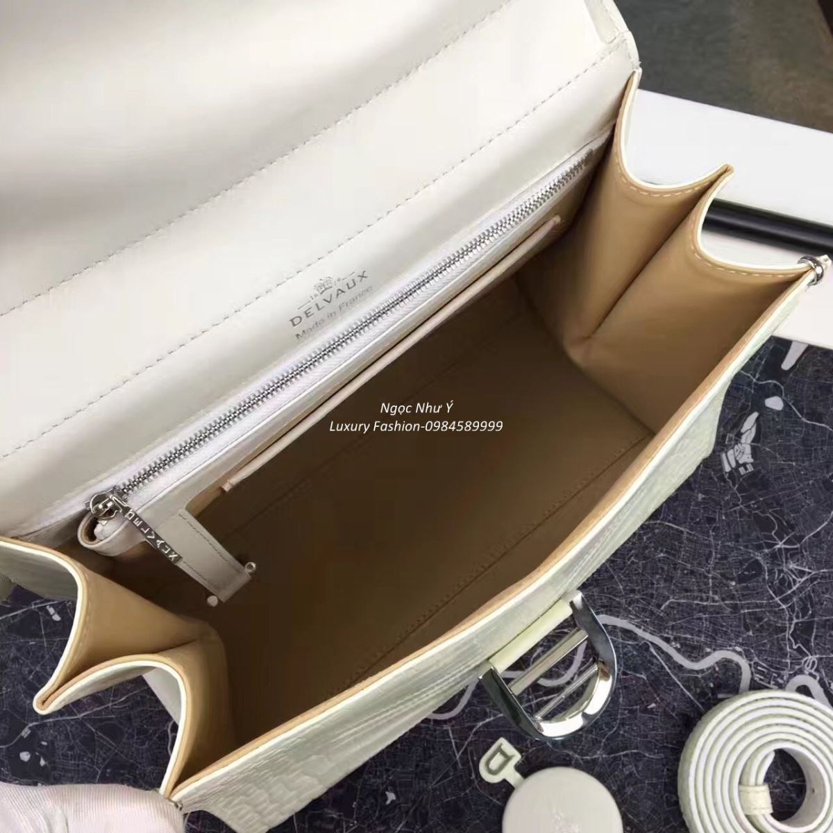 Delvaux Brillant Crocodile White