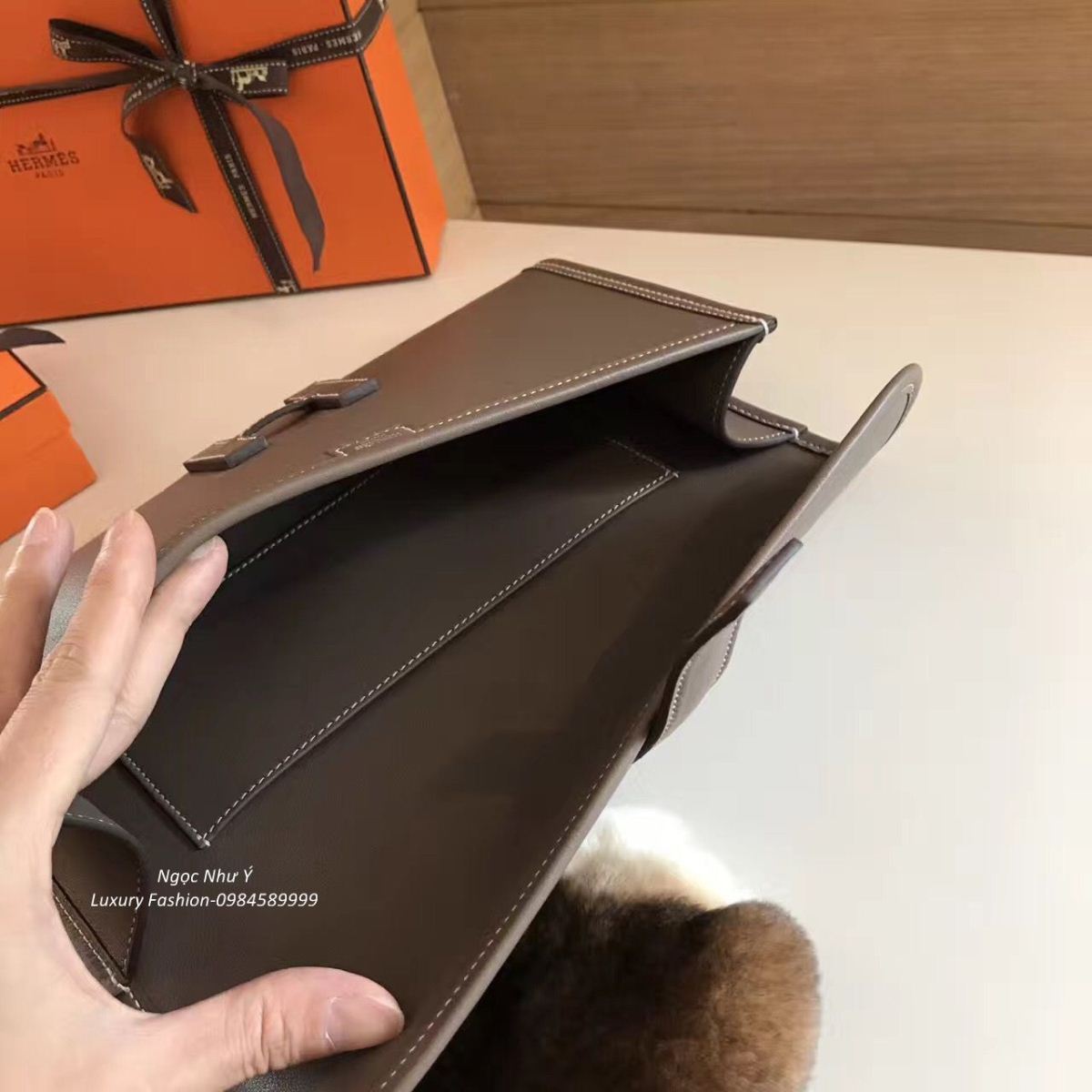 Hermes Jige Clutch Swift Etoupe