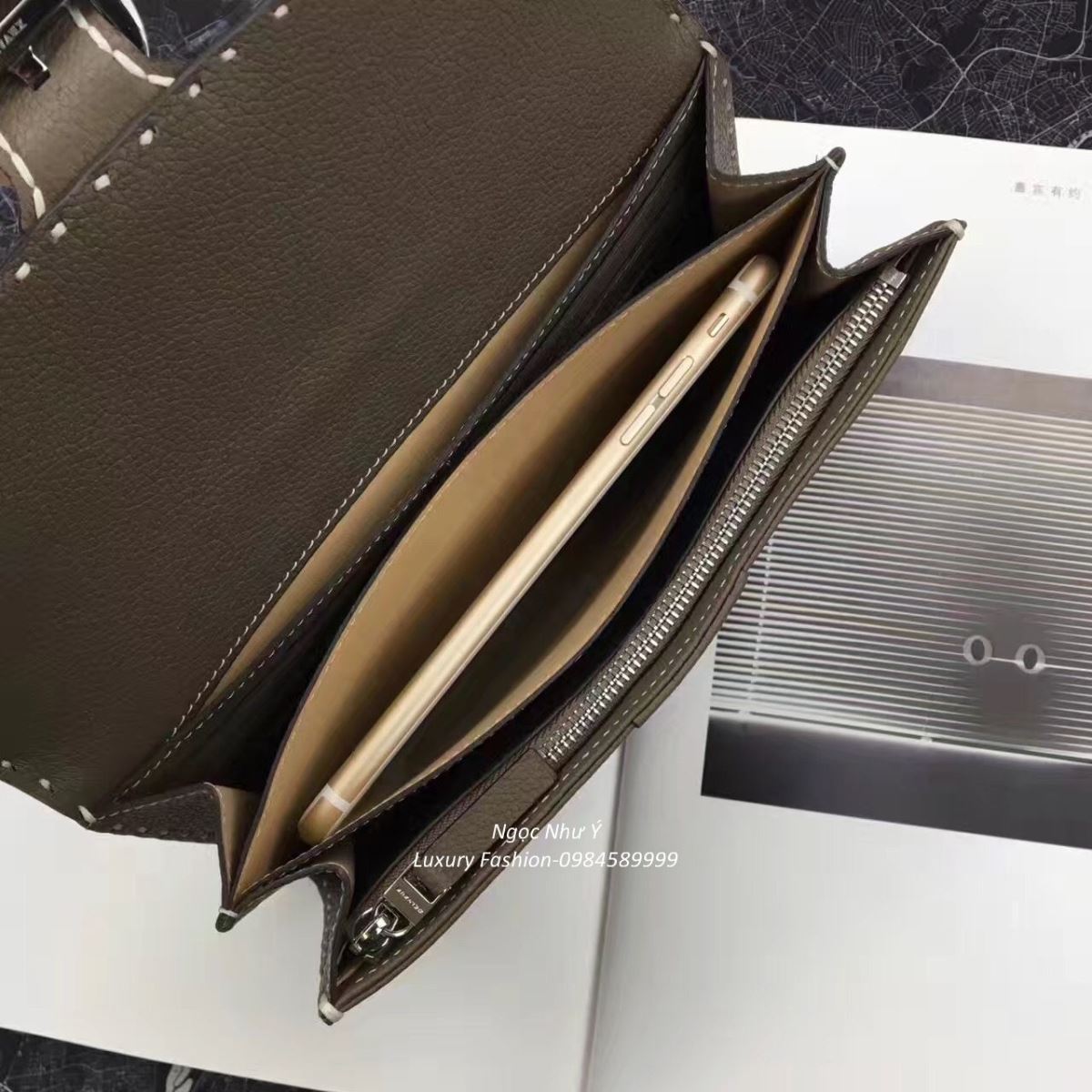 Delvaux Brillant Wallet Etoupe