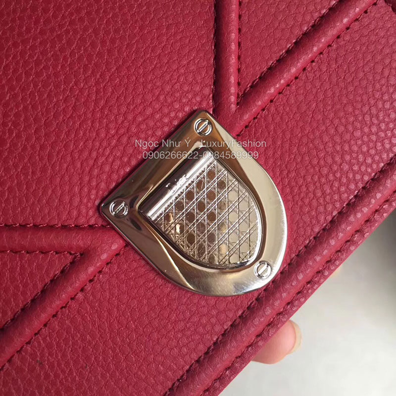 Ví Dior Diorama nữ dài màu đỏ