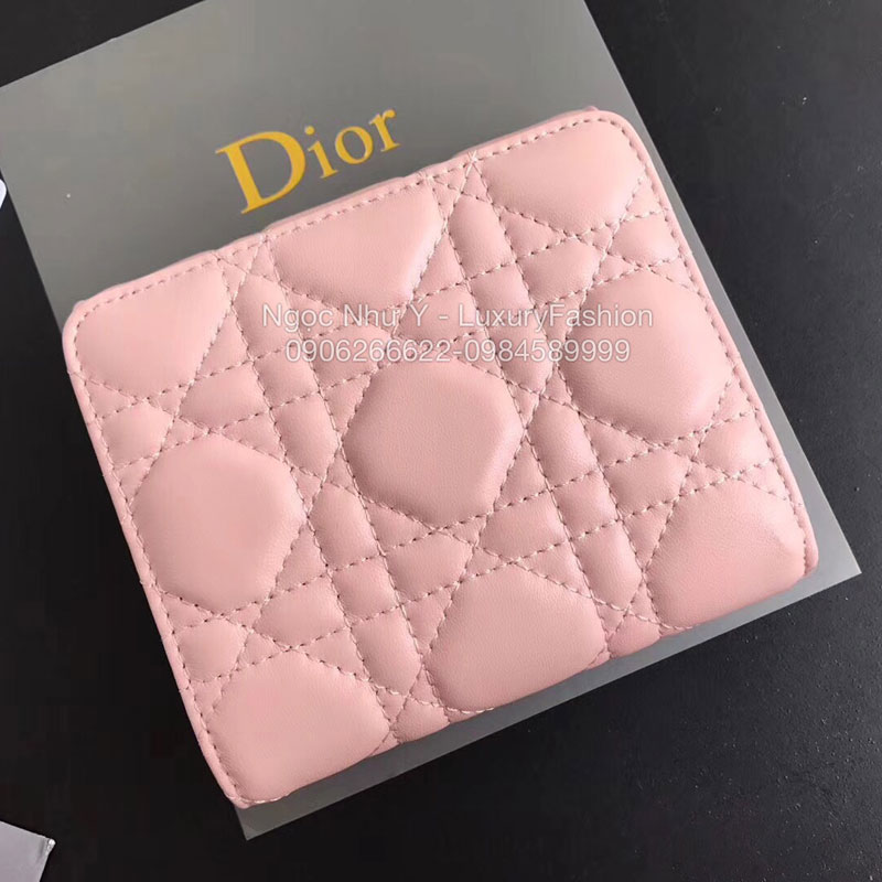 Ví Dior Dioraddict nữ cầm tay ngắn màu hồng
