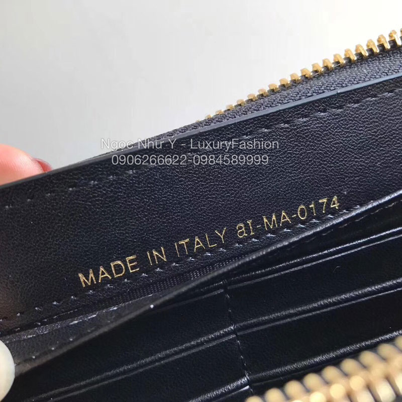 Ví Dior J'adior da sần dài màu đen