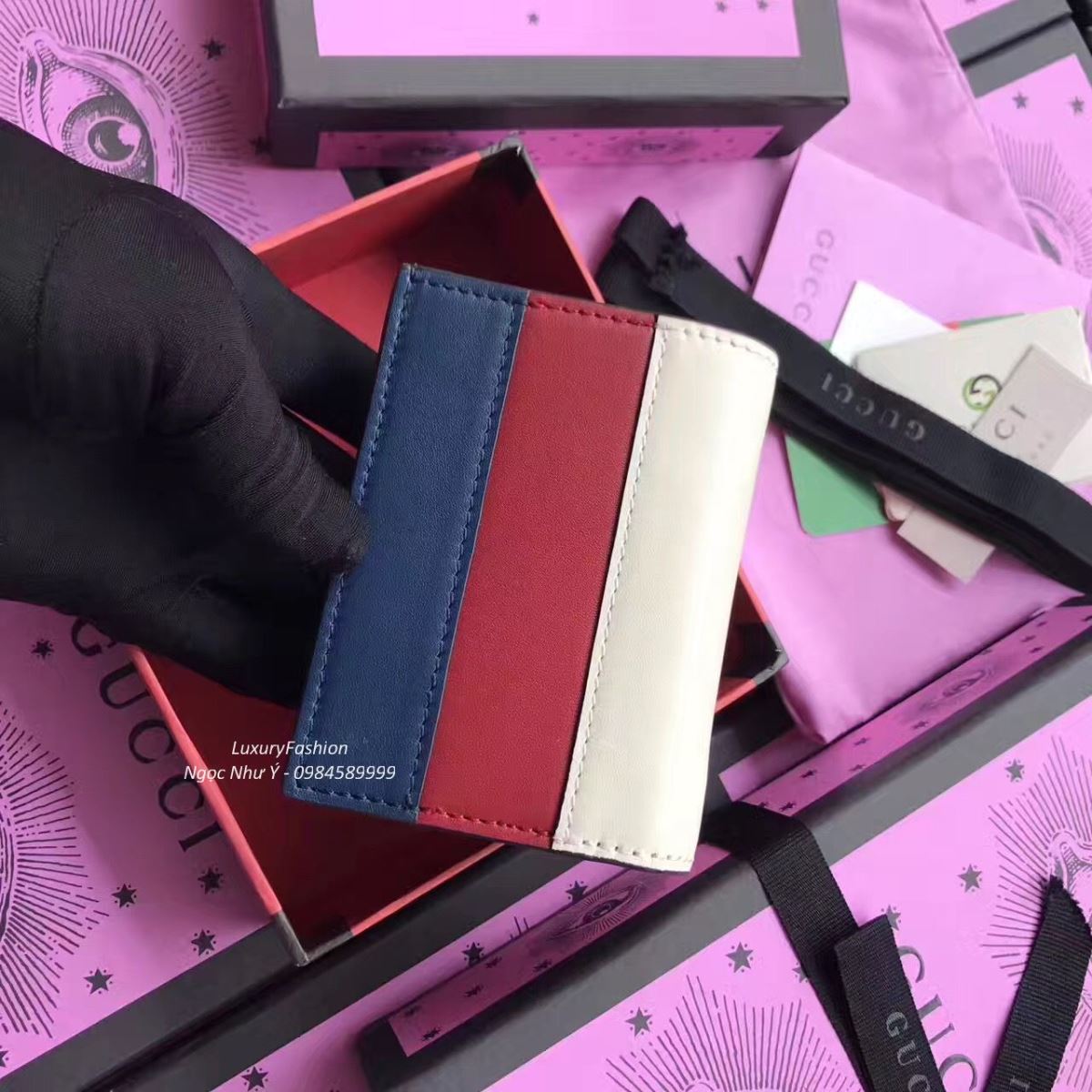 Gucci Queen Margaret Leather Card Case 