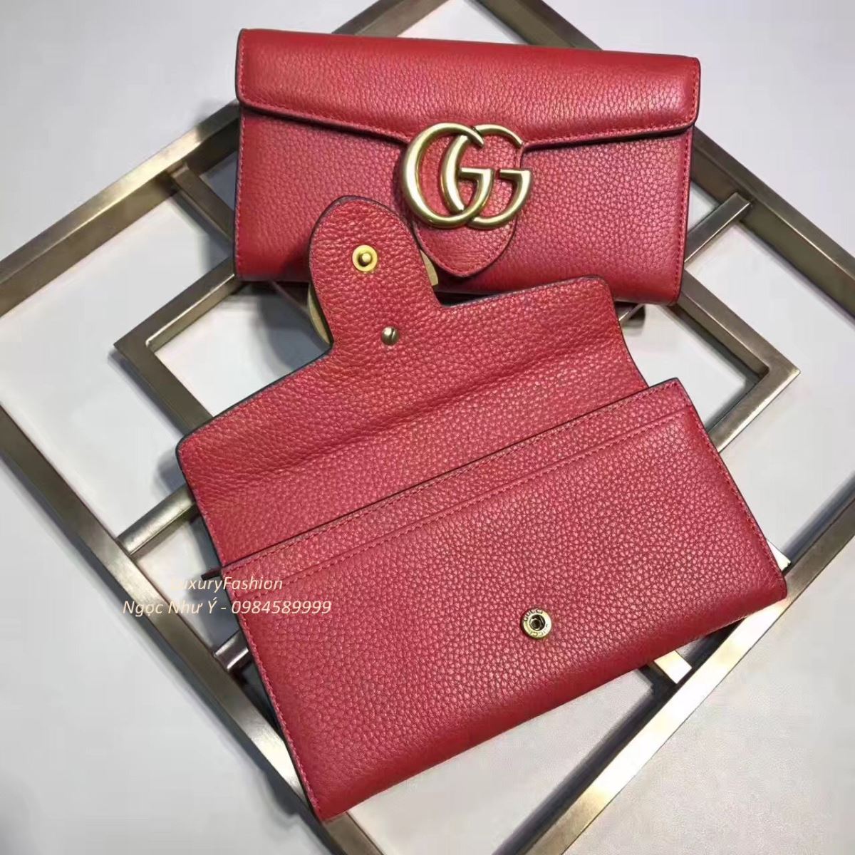 Ví Gucci GG Marmont đỏ 