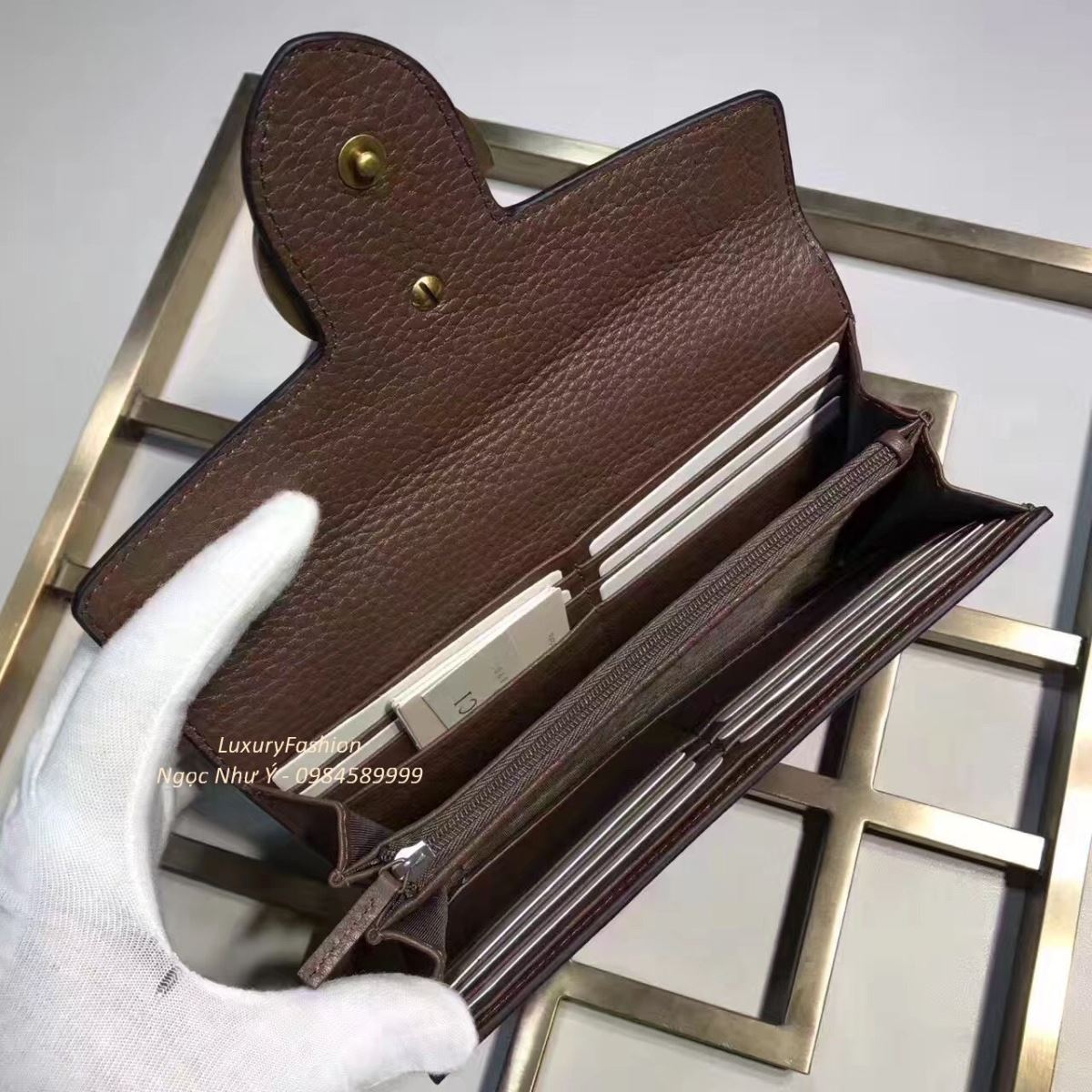 Gucci GG Marmont Wallet Brown 
