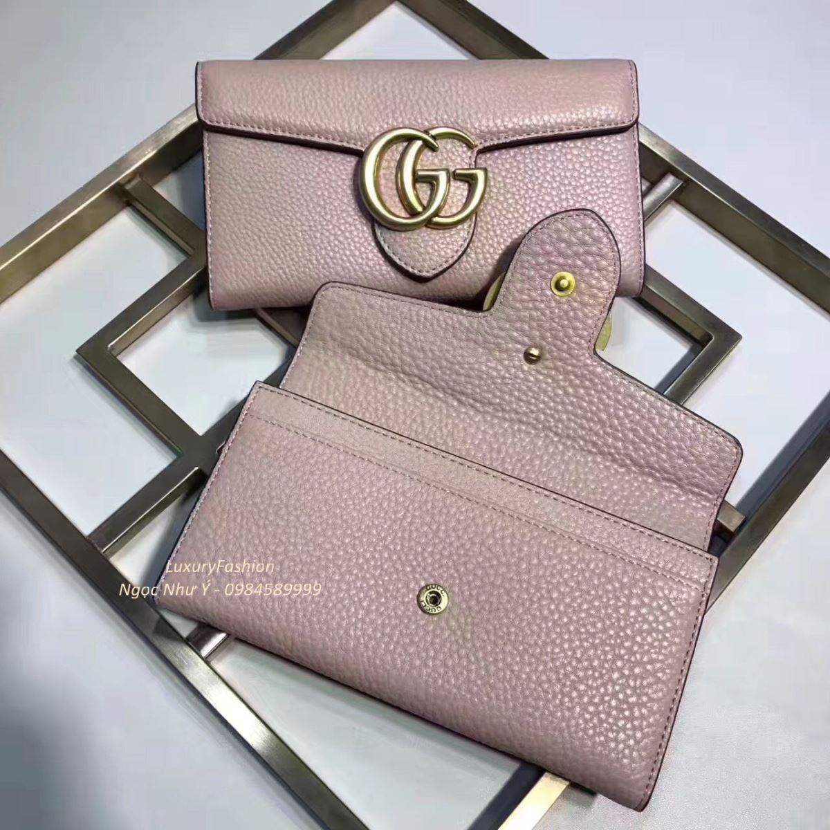Gucci GG Marmont Wallet Nude 