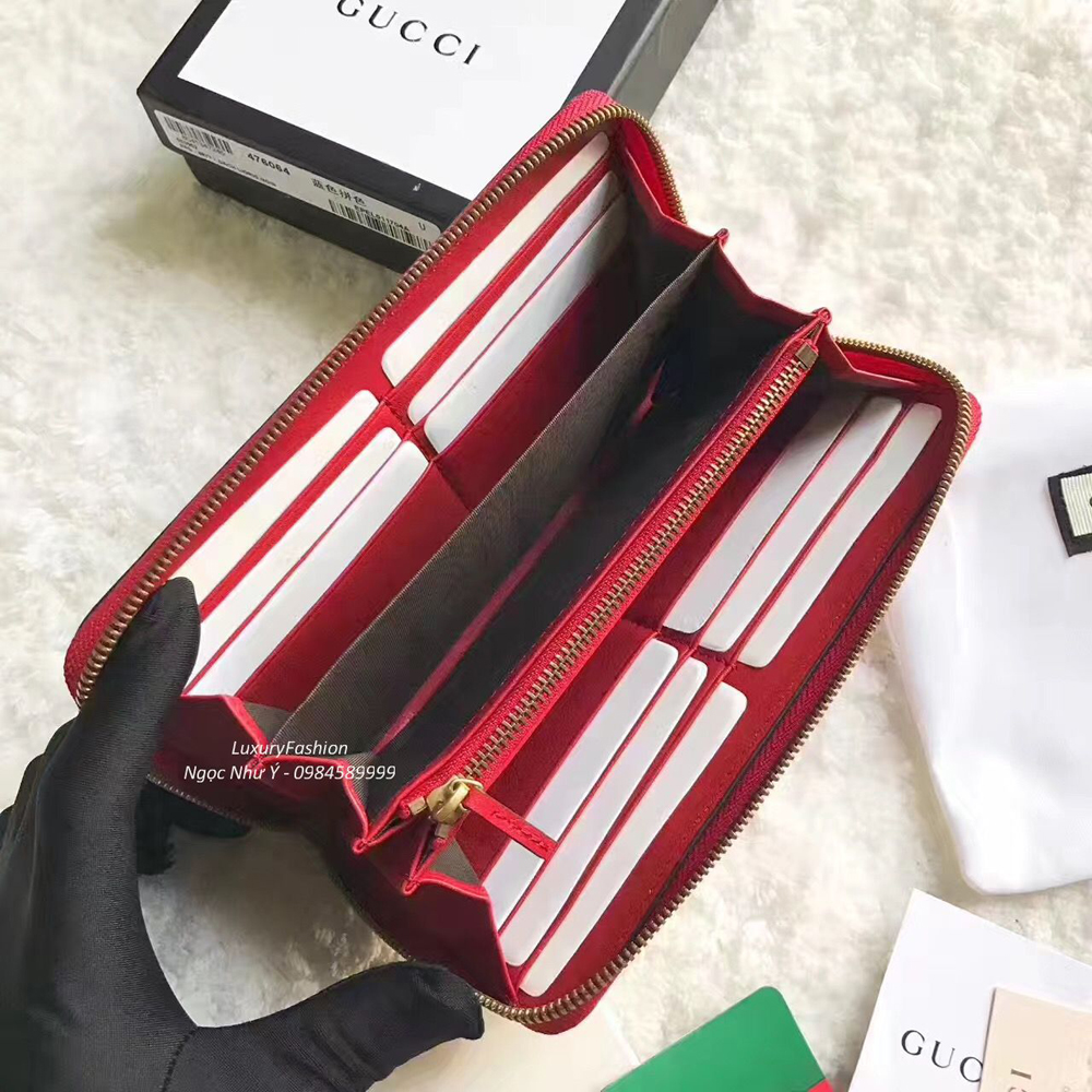 Gucci Queen Margaret Zip Around Wallet 