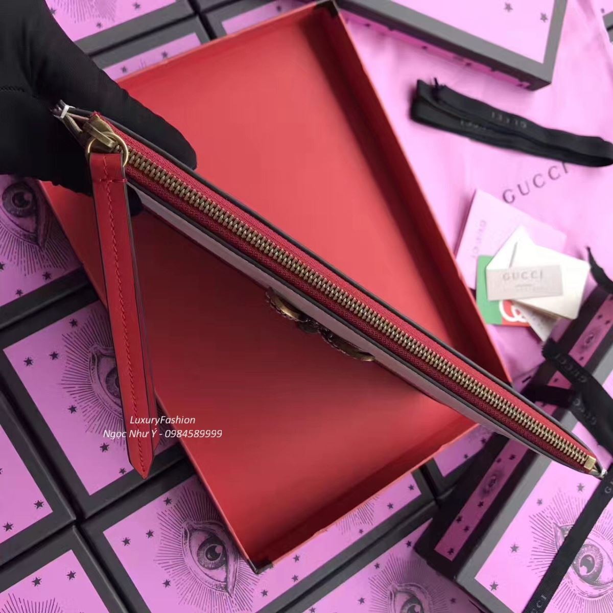 Gucci Queen Margaret Leather Pouch 