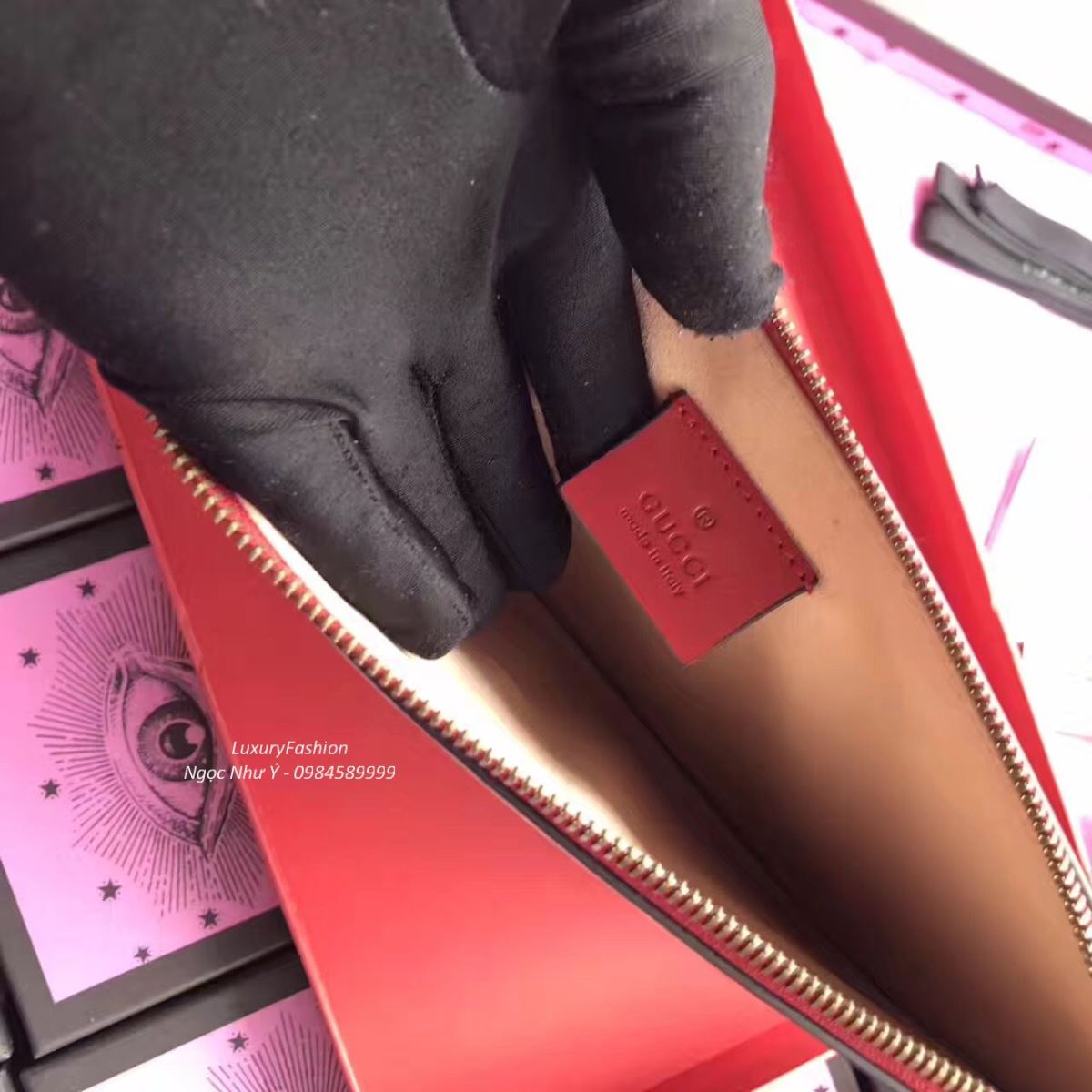 Gucci Queen Margaret Leather Pouch 