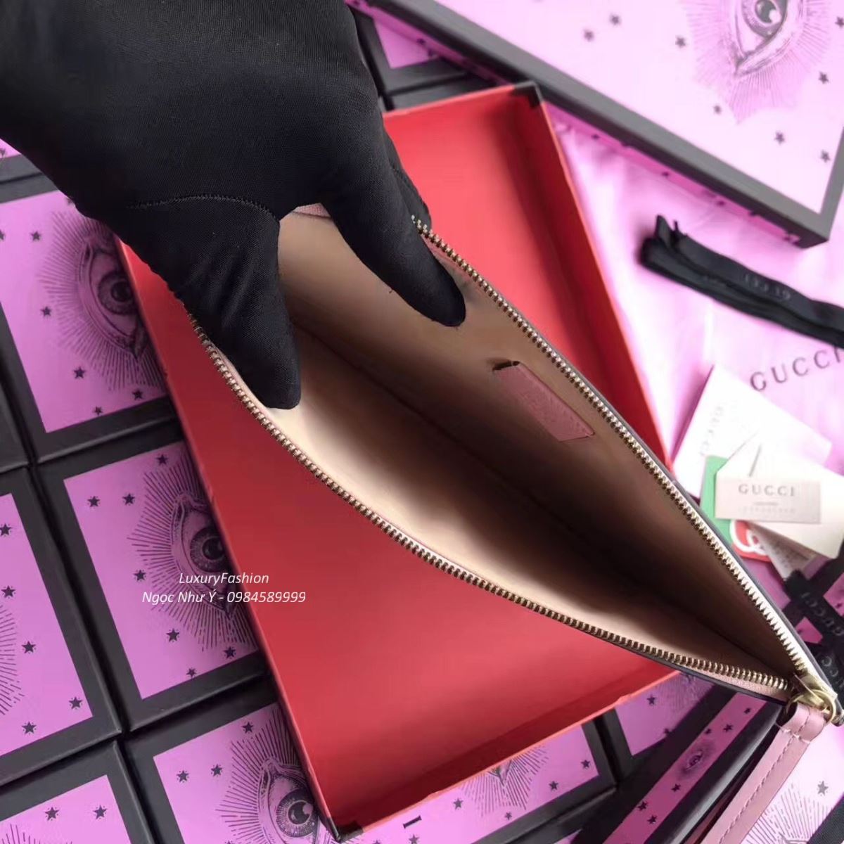 Gucci Queen Margaret Leather Pouch 