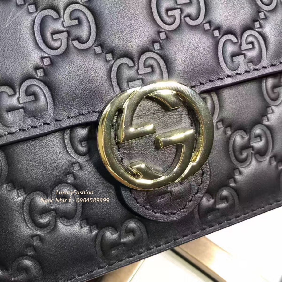 Gucci sima Wallet On Chain Black 