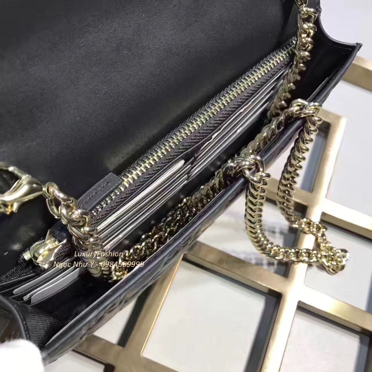 Gucci sima Wallet On Chain Black 