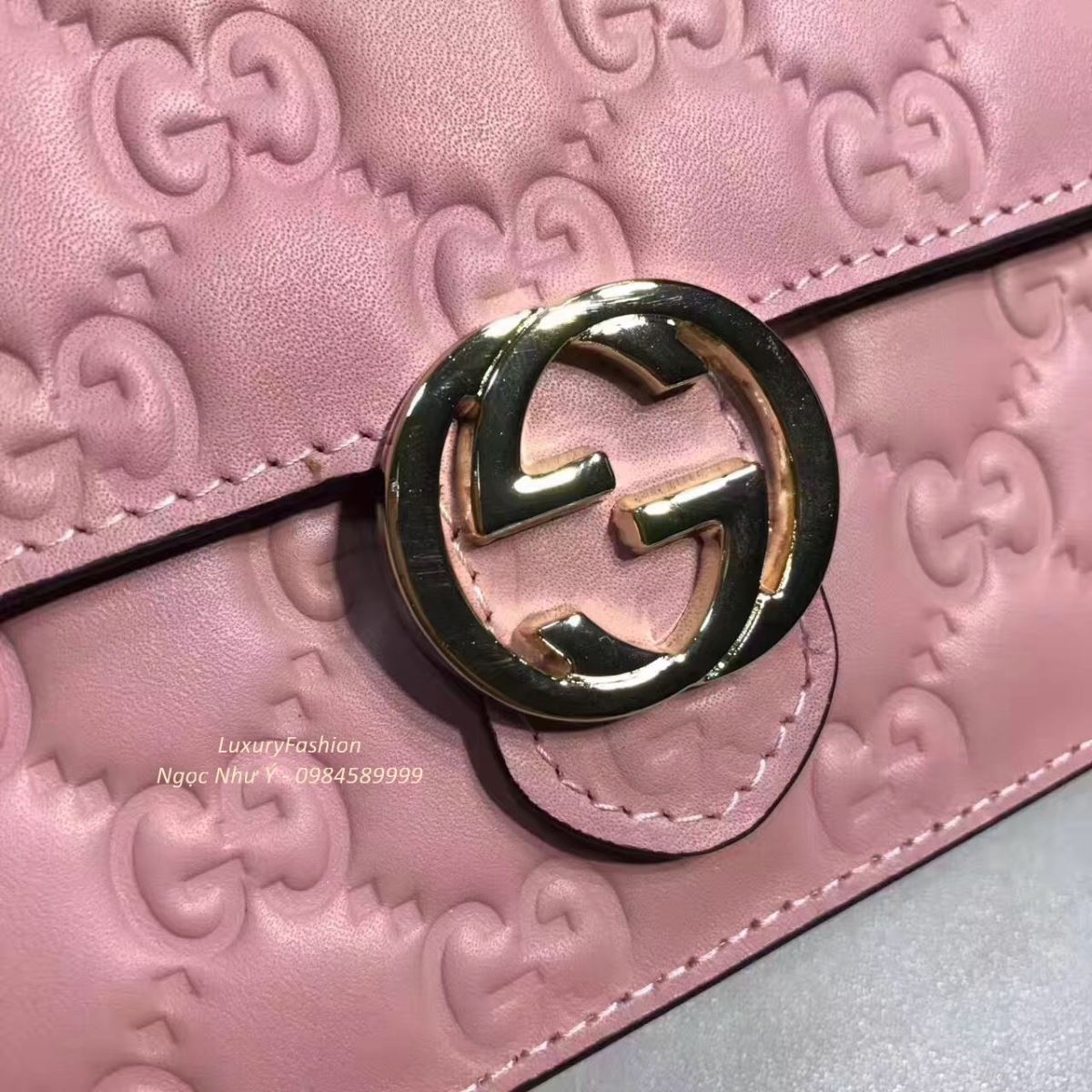 Gucci sima Wallet On Chain Pink 