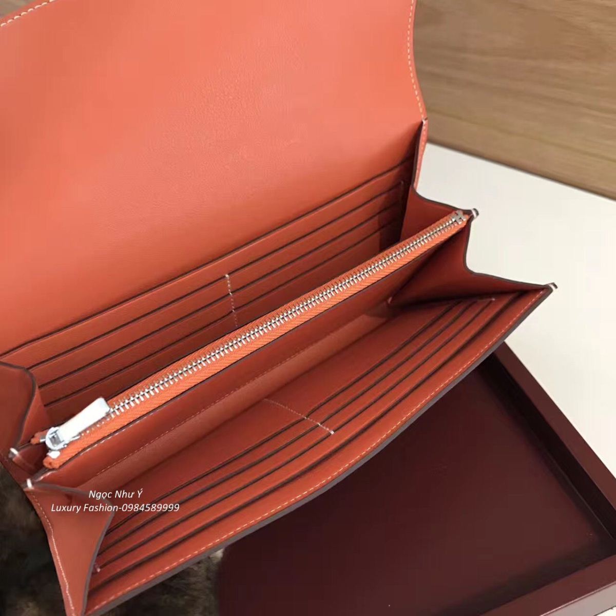Hermes Constance Wallet Swift Orange