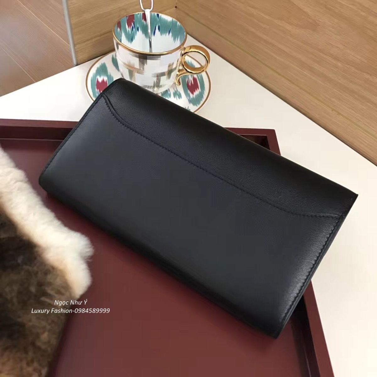 Hermes Constance Wallet Swift Black