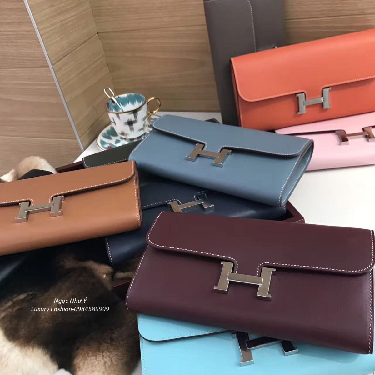 Hermes Constance Wallet Swift Black