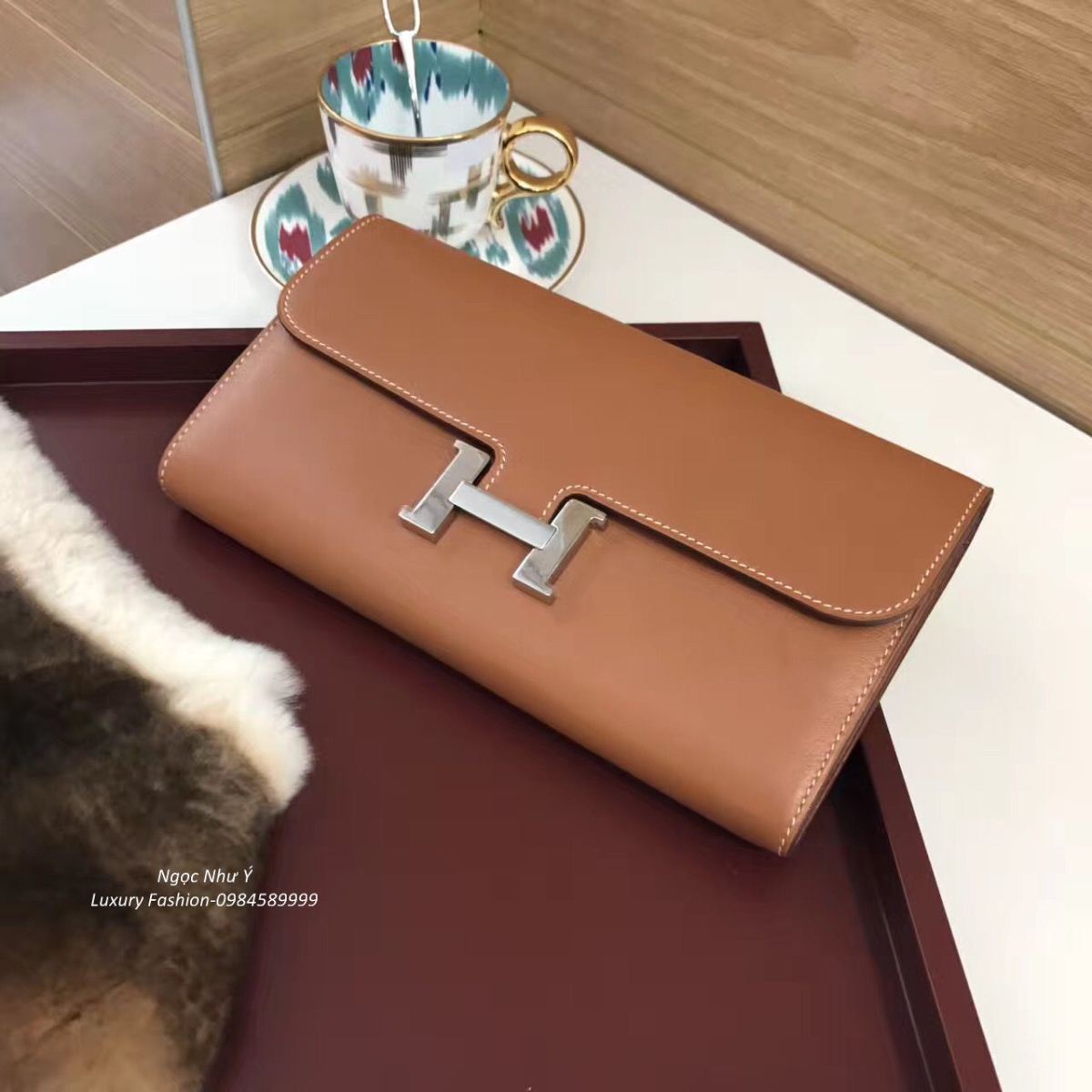 Hermes Constance Wallet Swift Brown