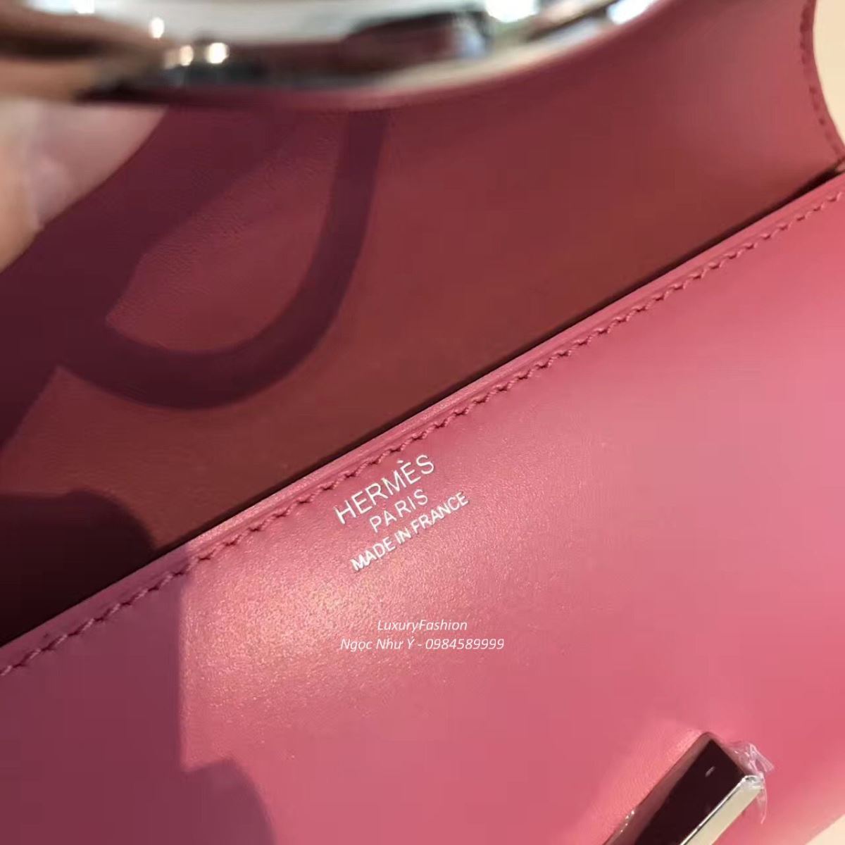 Ví Hermes Egee da Box màu hồng