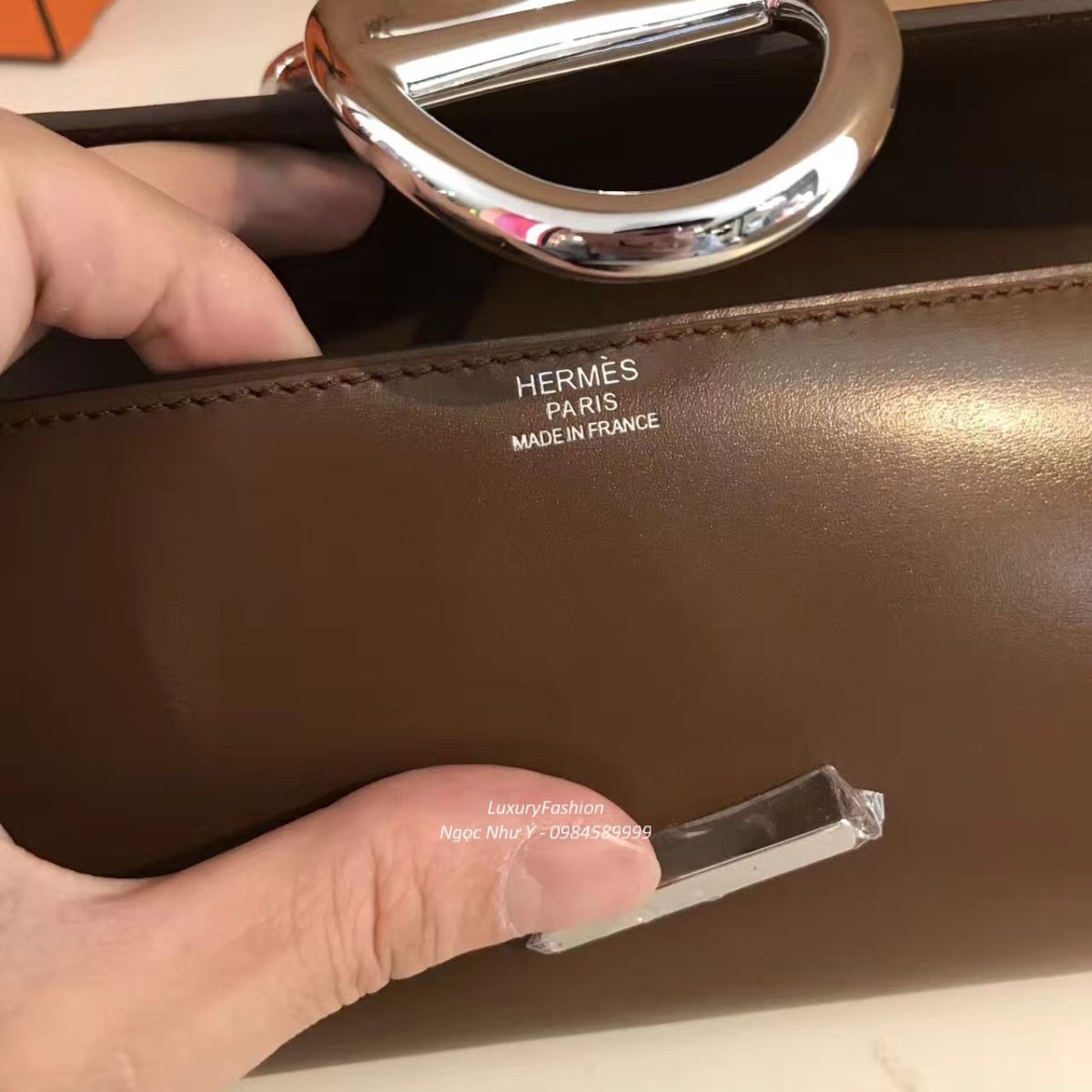 Ví Hermes Egee da Box màu nâu