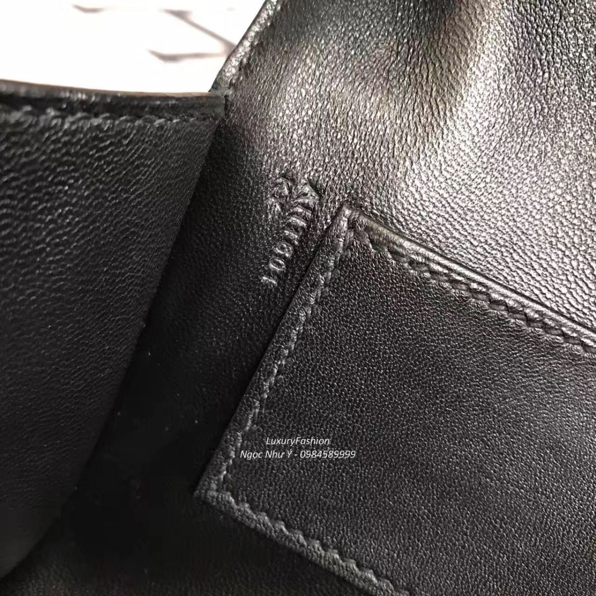 Ví Hermes Egee da cá sấu màu Black Silver Key